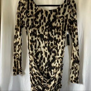 🔥Guess Long Sleeve Sexy Animal Print Dress Small